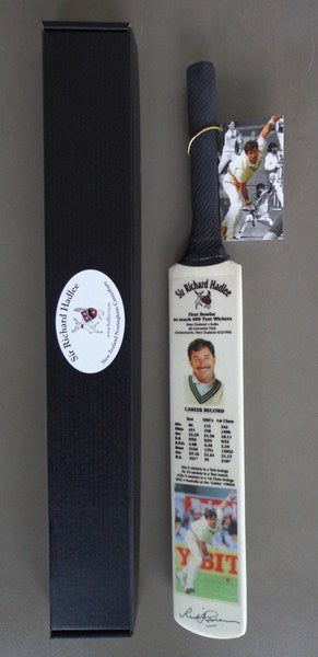 Signed 17" Sir Richard Hadlee mini cricket bat