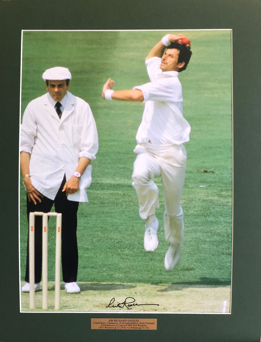 Unframed action bowling print. 'A classical delivery'