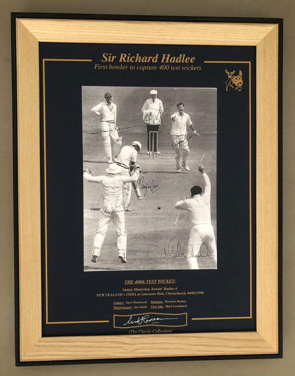 Framed 'The 400th Test Wicket' print