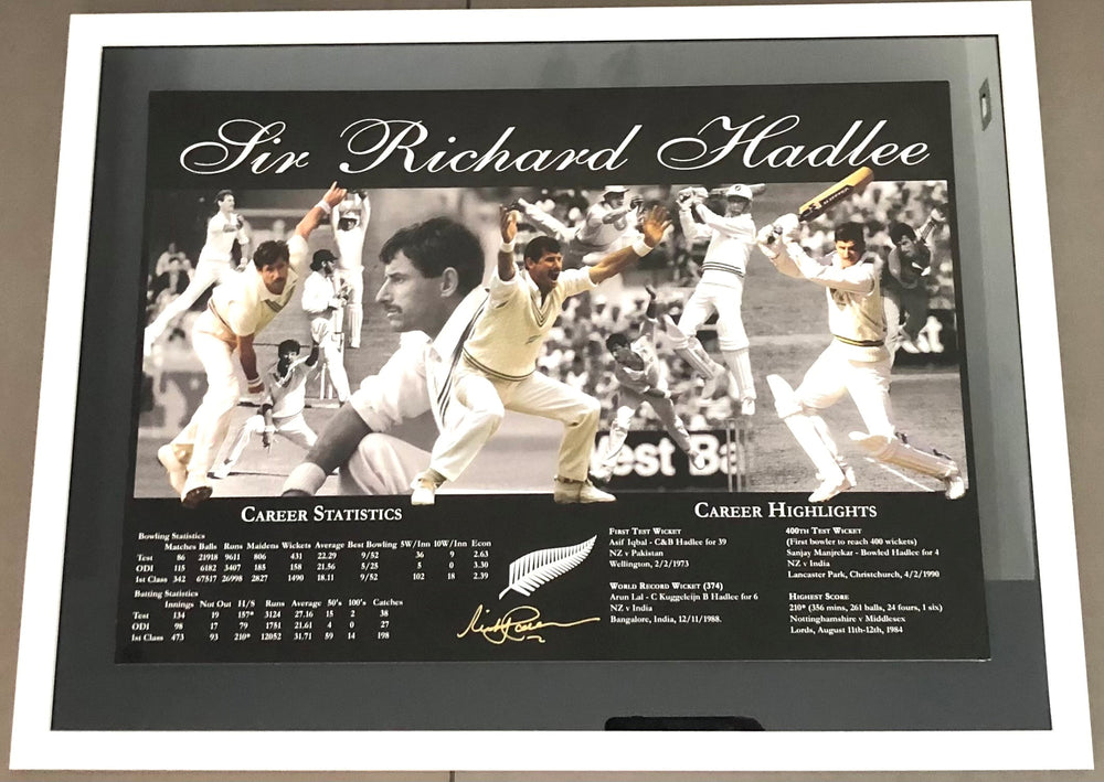 A framed montage of Sir Richard's career